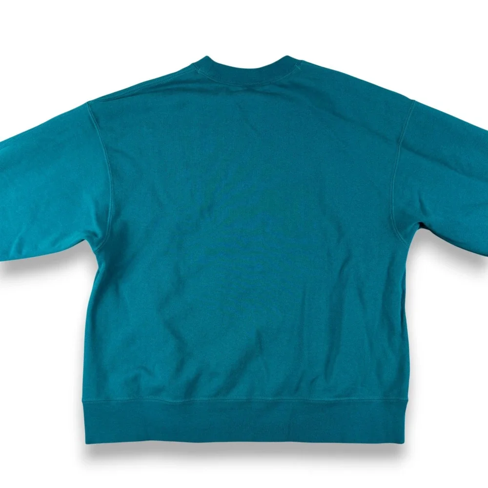 Jordan Flight Essentials Sweatshirt Men XS Teal Crewneck Pullover Jumpman Fleece